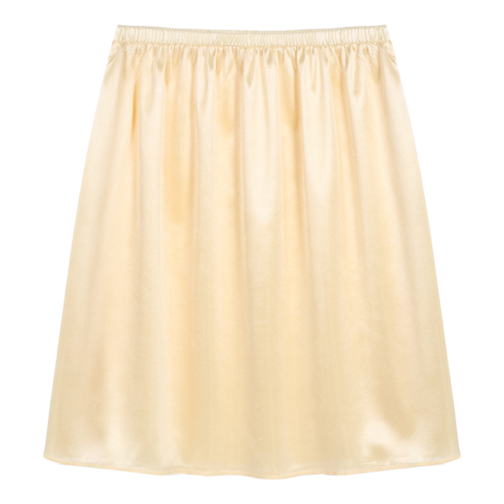 Womens Petticoat Skirt Solid Half Slip Underskirt Summer Elastic Waist Inner Lining Midi Skirt Long Underskirt for Party Dress
