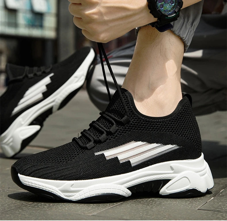 Men Elevator Shoes Fashion Outdoor Casual Sneakers Height Increase Shoes for Men Height Increase Insole 8CM Lift Platform Shoes