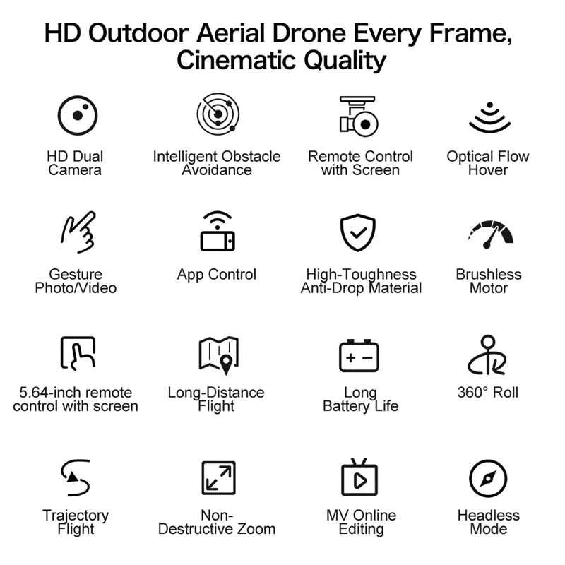 GT50 RC Drone 8K HD Aerial Photography Remote Control Aircraft Dual Camera WIFI GPS Three Sided Obstacle Avoidance Quadcopter The jack market .AU The jack market .AU Drones $ 58 14:691#Only Parking Apron