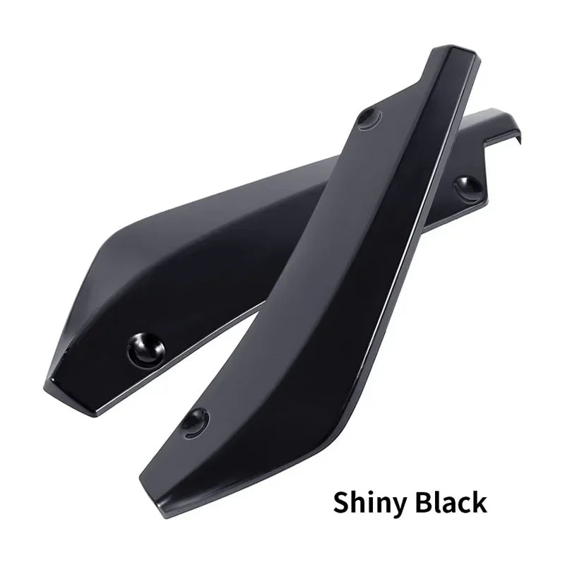 Car Front Rear Anti-collision Corner Protection Universal Carbon Fiber Gloss Black Bumper Strip Rear Spoiler Modification Parts