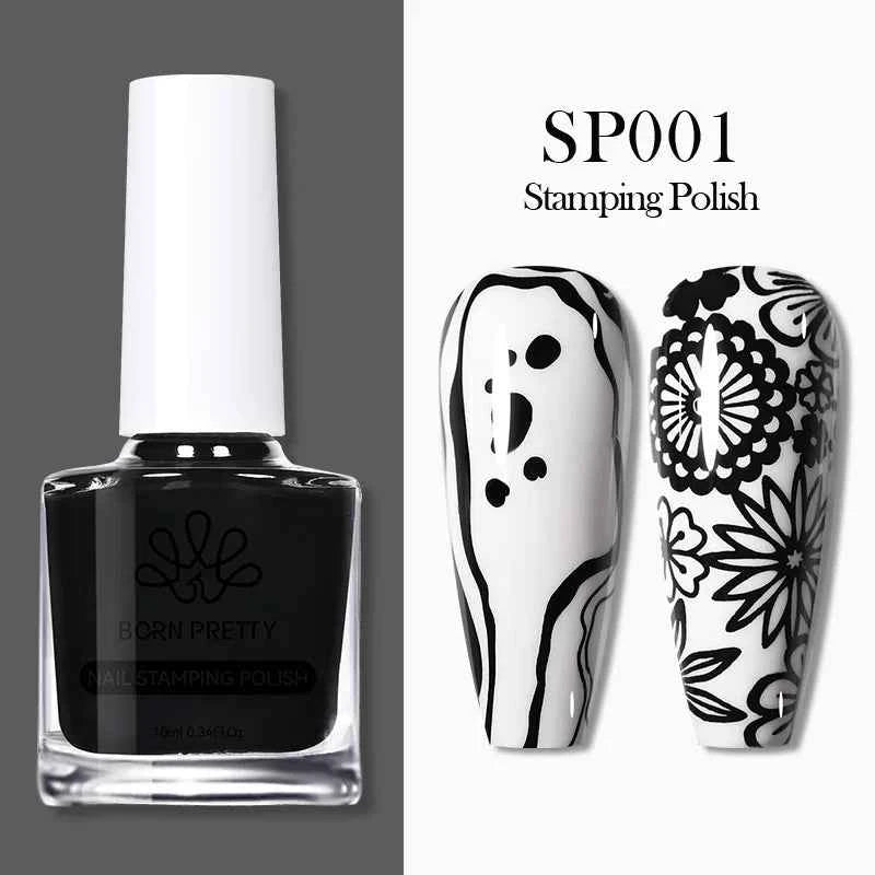 BORN PRETTY Stamping Nail Polish Set - Vibrant 10m Colors for Stunning Nail Art Designs
