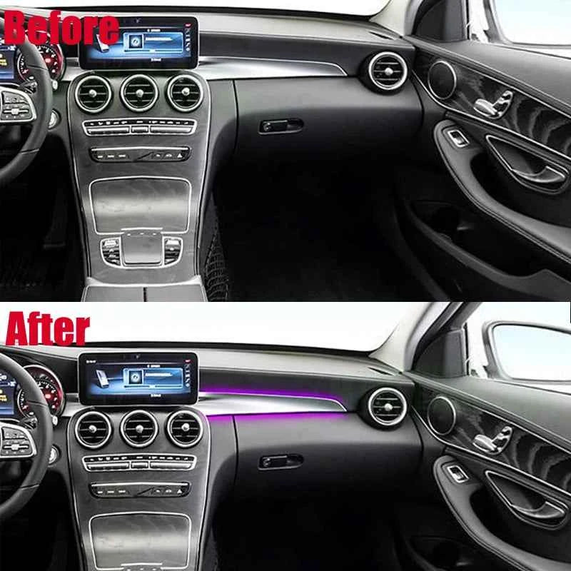 For Mercedes-Benz C/GLC X253 W205 ambient light 2014-22 Passenger Atmosphere Lamp Co-pilot Led Neon Ambient Light 3/12/64 Colors