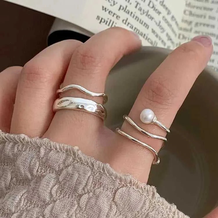 VENTFILLE 925 Sterling Silver Ins Style Double-layer Open Index Finger Ring Women's Fashion Personality Niche Design Jewelry The jack market .AU The jack market .AU Jewellery & Chains $ 47 200000226:175#BTSP1125