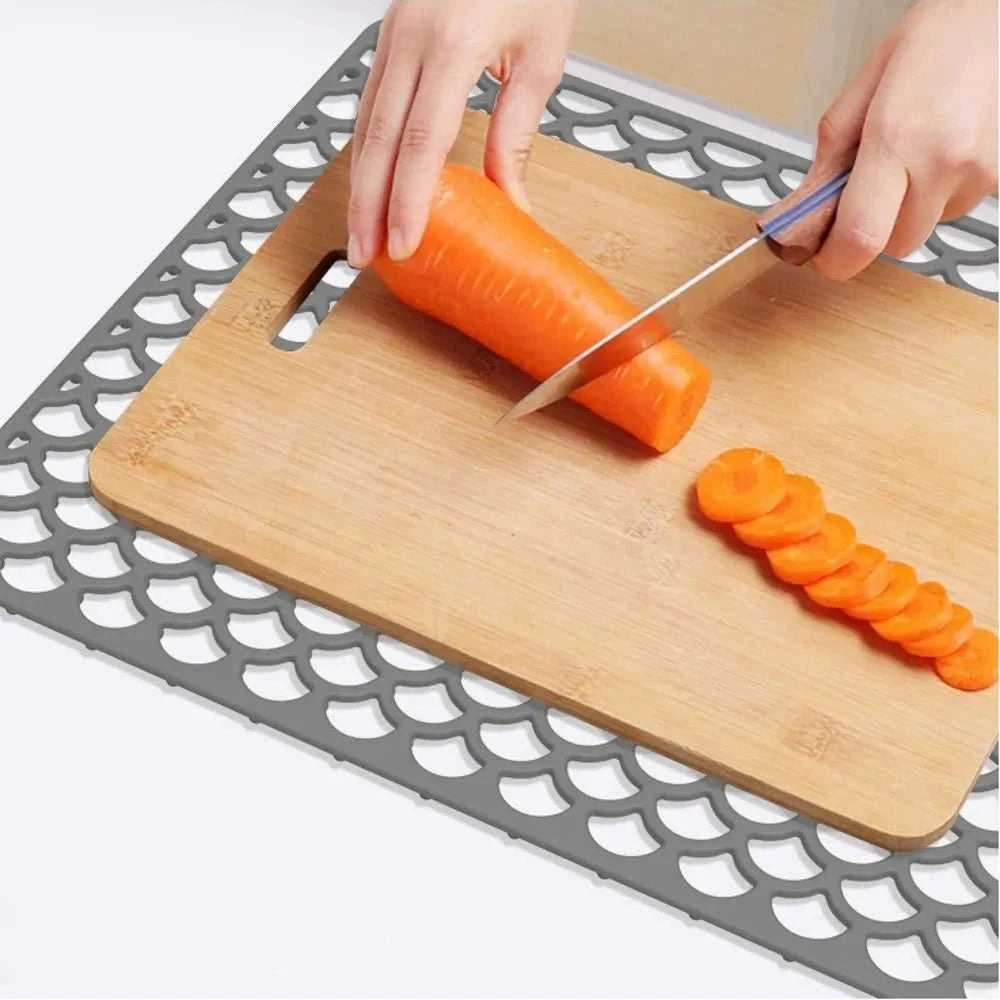New Silicone Sink Protector Mat Anti Slip Multi Functional Non-slip Sink Mat Heat Resistant Foldable Dishes Drying Mats Kitchen The jack market .AU The jack market .AU $ 60 14:202732816#42cm Grey