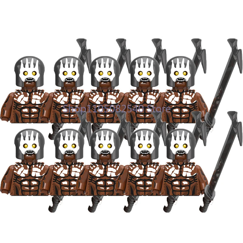 MOC Military Soldier Movie Character Building Blocks Accessories Medieval Castle Knight Helmet Shield Mini Brick Gift Toy E008