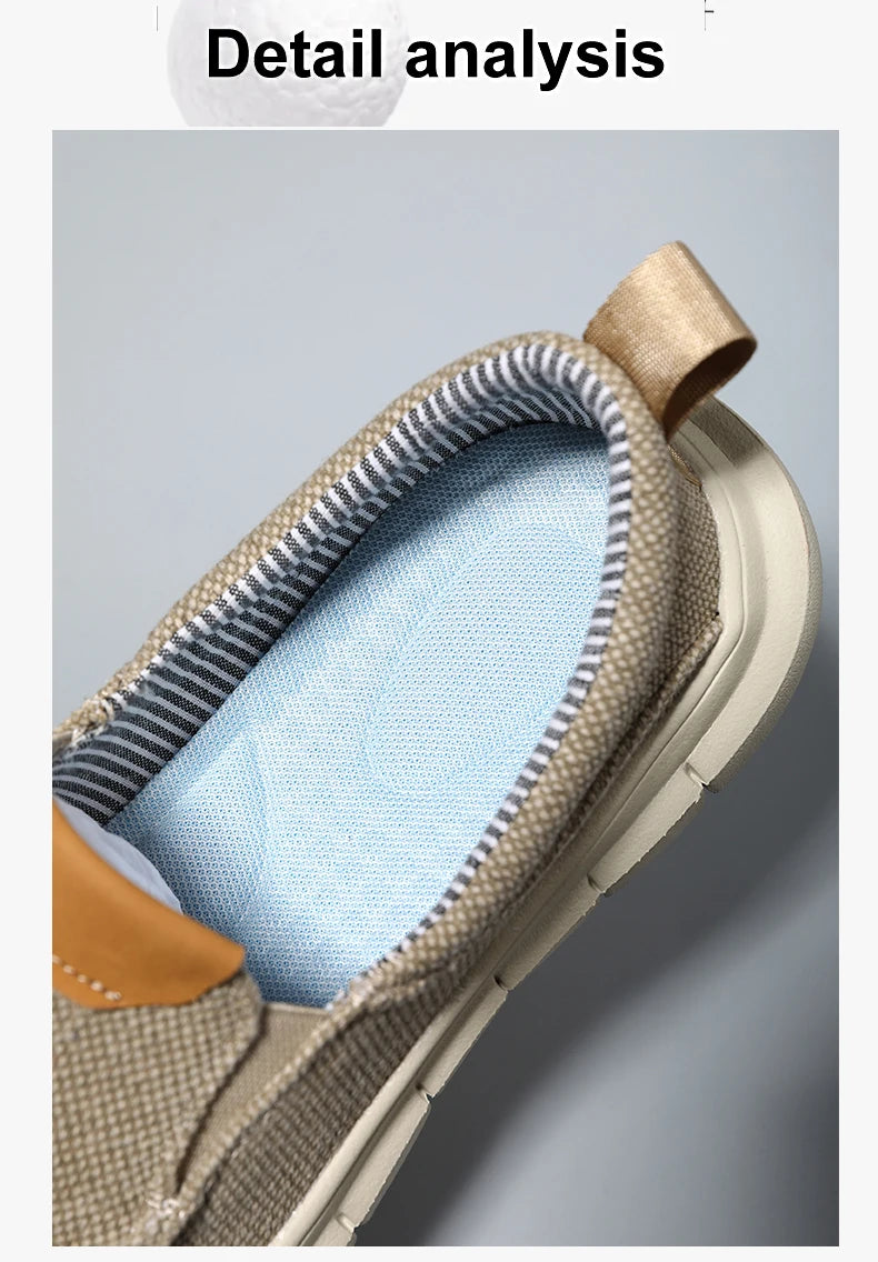 Men Casual Canvas Shoes Mens Loafers Breathable Slip on Flats Male Vulcanized Shoes Driving Shoes Plus Size 47 Walking Sneakers