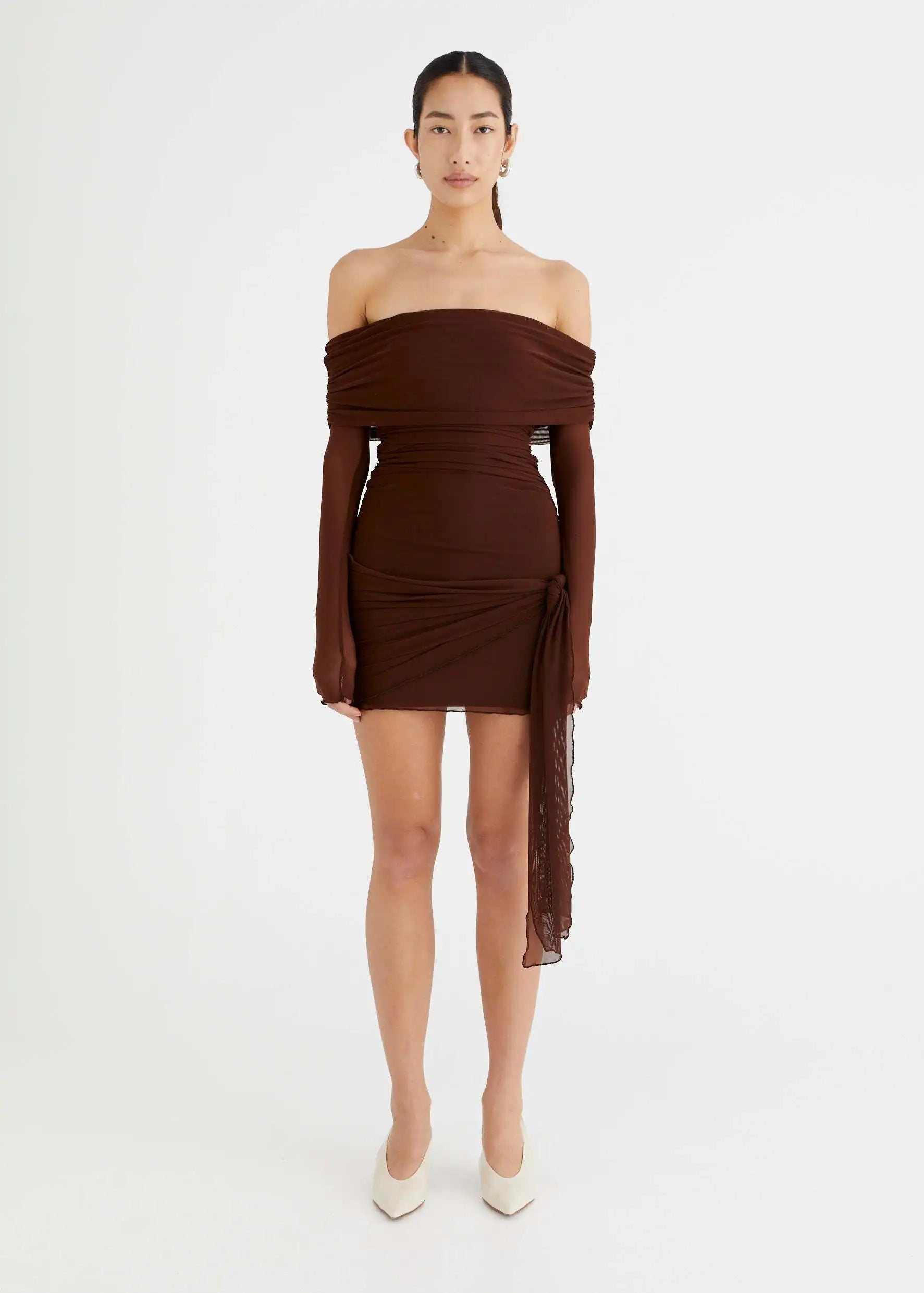 Articat One Shoulder Mesh Dress - Double Layered, Pleated Skirt for Women - Perfect for Vacation & Party