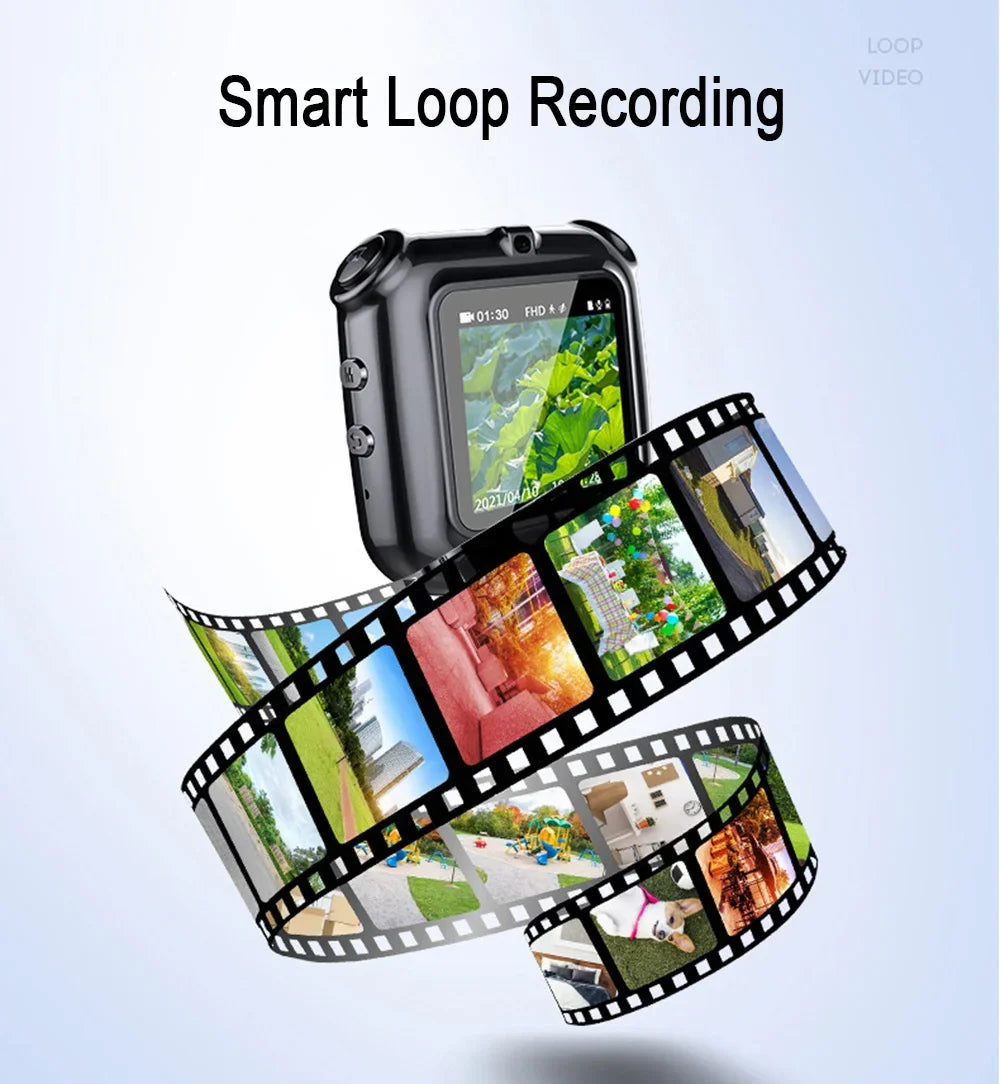 4-256GB Mini Clip Digital Camera Video Photo Audio Voice Recorder with Screen 1080P Bodycam Cam Smart Loop Recording Camcorder
