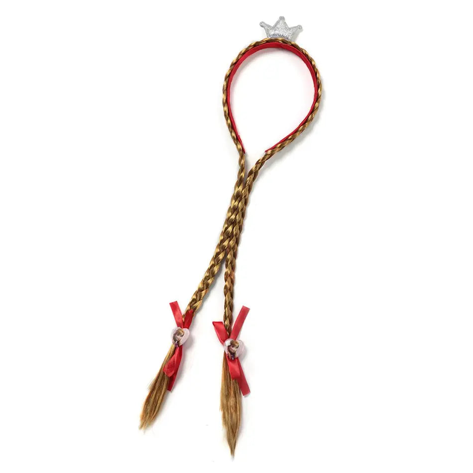 Girls Princess Dress Accessories Gloves Wand Crown Jewelry Set Princess Wig Braid Princess Dress Costume Cosplay Accessories