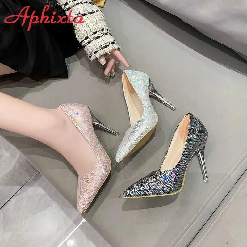 Aphixta 10cm High Tansparent Stiletto Heels Women Pumps Dazzle Colorful Official Party Shoes Big Size 33-50 The jack market .AU The jack market .AU Step Up Your Style: Trendy Shoes for Every Occasion! $ 82 14:173#Pink;200000124:200006266#50