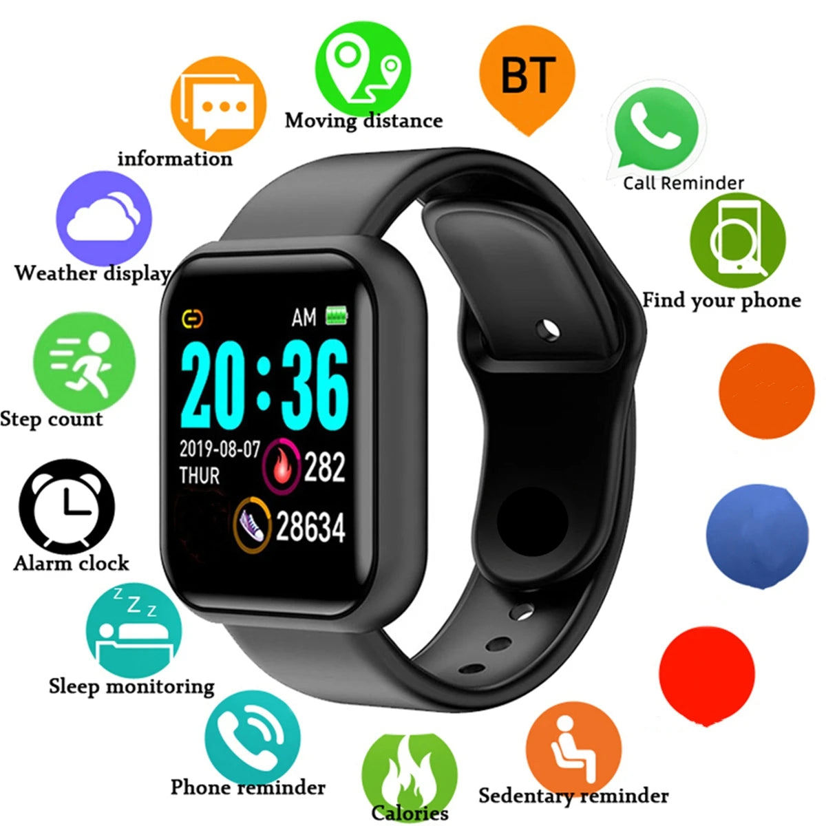 Smartwatch Men Women Wristwatches Smart Watch Message Fitness Monitor Bracelet Birthday Gift Electronic Clock For Android IOS - Jack market 1988Jack Market 1988