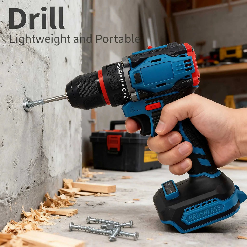 10mm Brushless Electric Impact Drill Driver 2-Speed Cordless Power Tool for Home DIY Construction 18V Battery Not Included The jack market .AU The jack market .AU Home $ 84 14:771#No battery