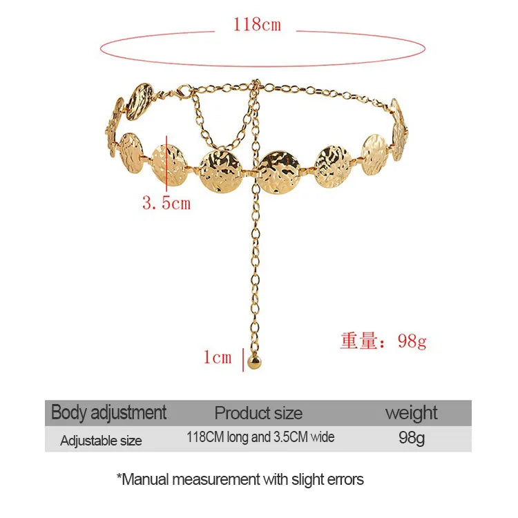 Women's Metal Chain Belt – Gold & Silver Waist Chain for Dresses