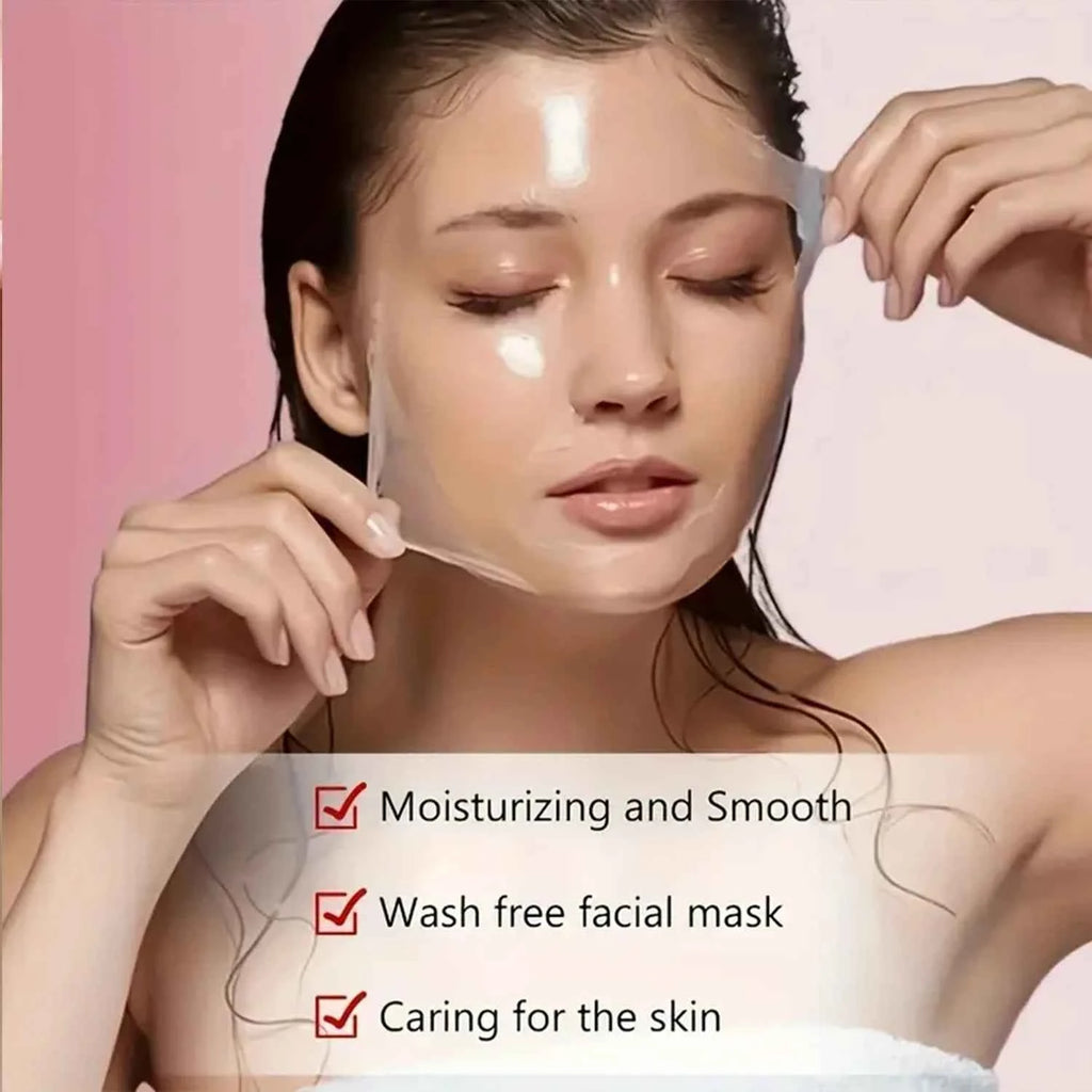 Pink Clay Facial Mask: Pore Clearing, Removes Dirt, Smooths Skin, With Collagen/Biotin for Glowing Complexion