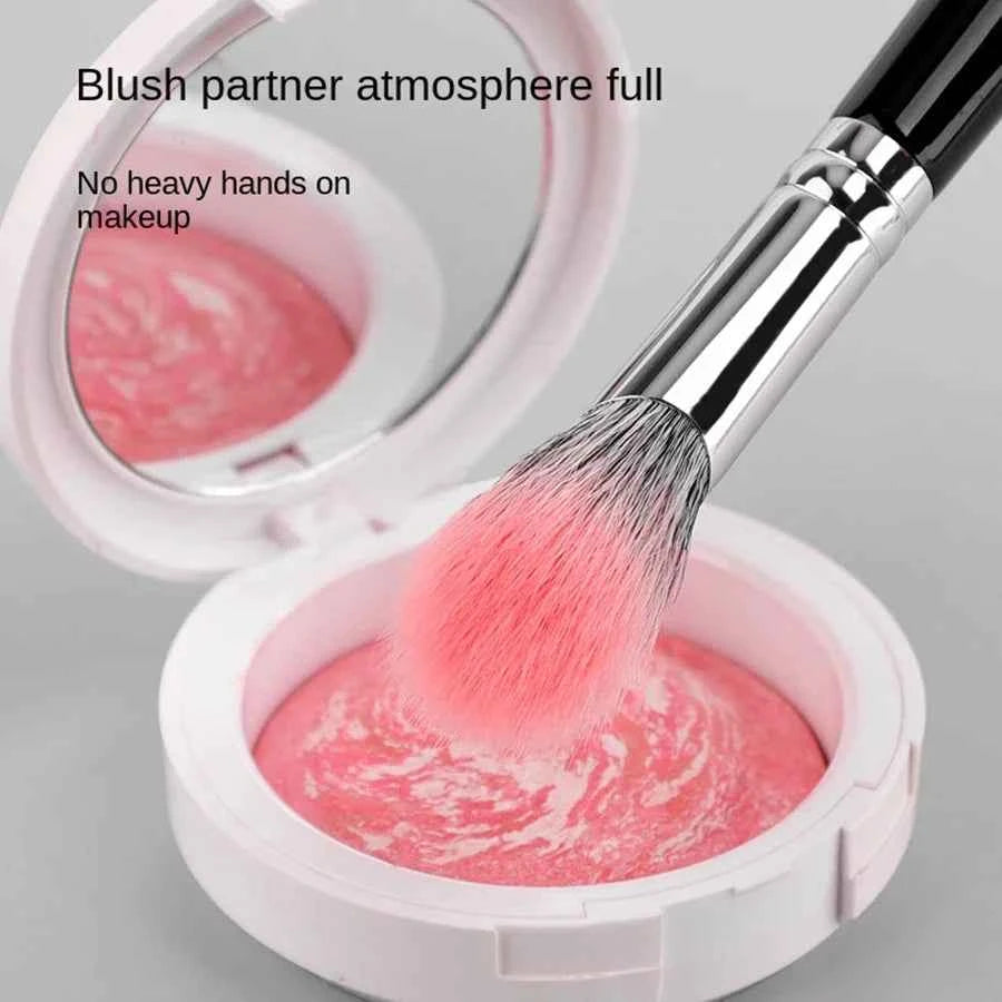 Goat Hair Blusher Brush Mimics Fingertip Aplication Stippling Powder Blusher Makeup Brushes Goat Hair Blush Make Up Tools