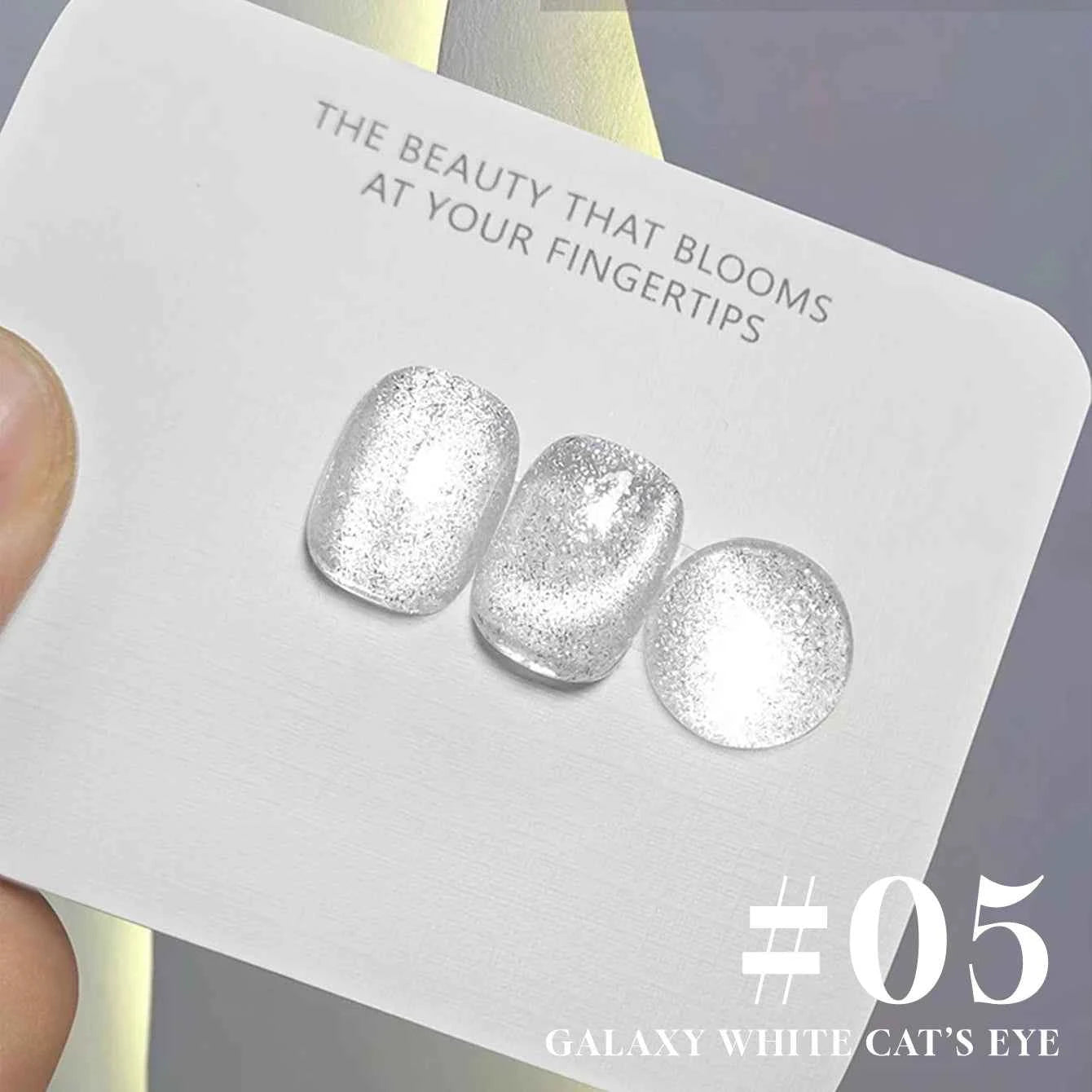 10ML 1-8pcs 2026 New Style Clear Universal White Glass Beads Cat Eye Magnet Gel Nail Polish Suitable For Toe Nails White Nails