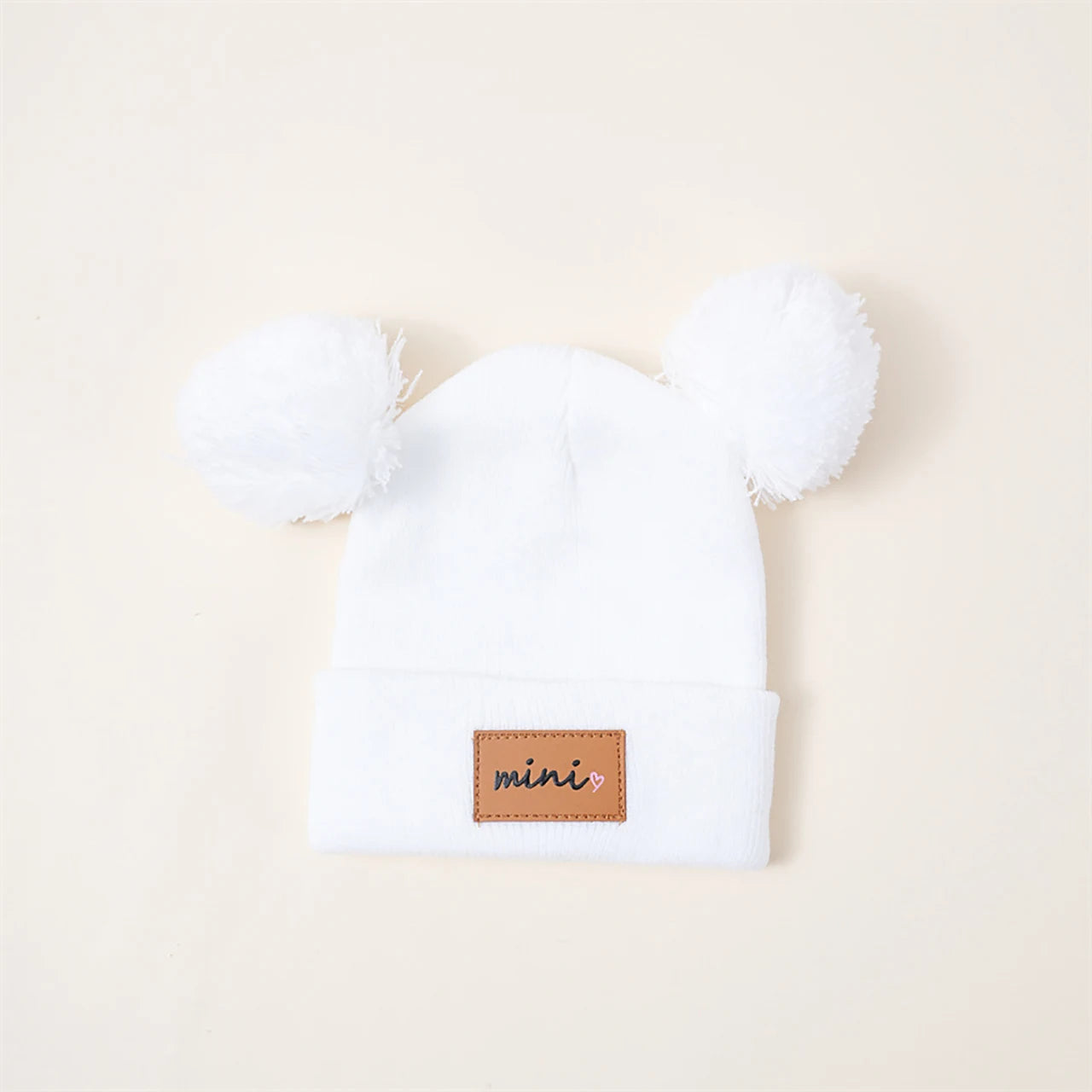 Cute Double Pompom Baby Hat Winter Warm Knitted Hat For Boys Girls Solid Color Soft Infant Toddler Cap Beanies