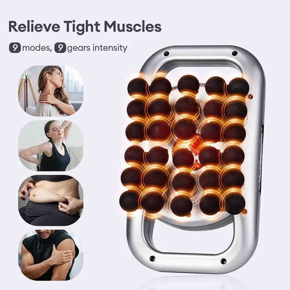 Electric Fascia Gun Massage 30 Heads Fascia Massage Gun Back Waist Massager Vibration Leg Body Muscle Relaxation masajeador