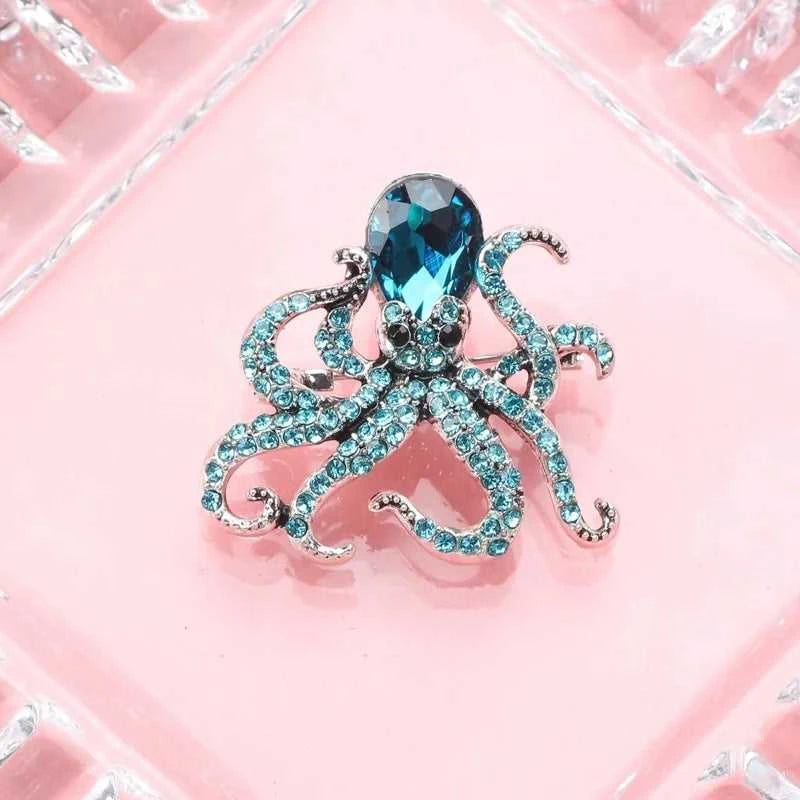 Octopus Enamel Pin Blue Rhinestones Octopus Brooches Pins For Women Men Cute Sea Animal Crystal Jewelry Accesseries Gift The jack market .AU The jack market .AU Jewellery & Chains $ 47 200001033:361181#Pin 1