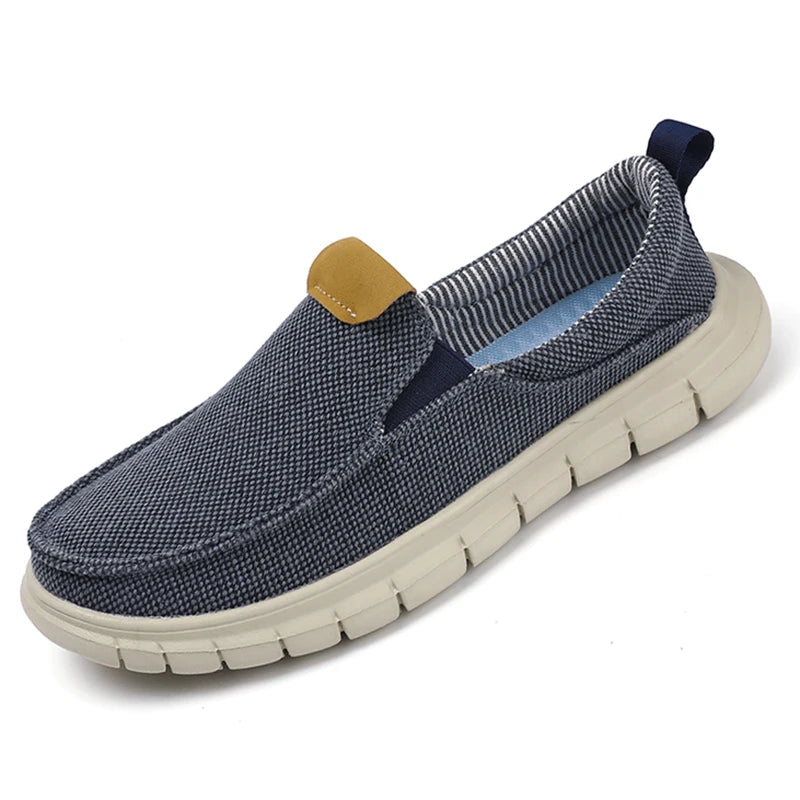 Men Casual Canvas Shoes Mens Loafers Breathable Slip on Flats Male Vulcanized Shoes Driving Shoes Plus Size 47 Walking Sneakers
