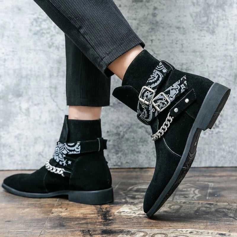 Black Men Short Boots Brown Flock Buckle Strap Round Toe Ankle Boots for Men Business Men Boots Zapatos Hombre The jack market .AU The jack market .AU Step Up Your Style: Trendy Shoes for Every Occasion! $ 106 14:100018786#brown;200000124:200000900