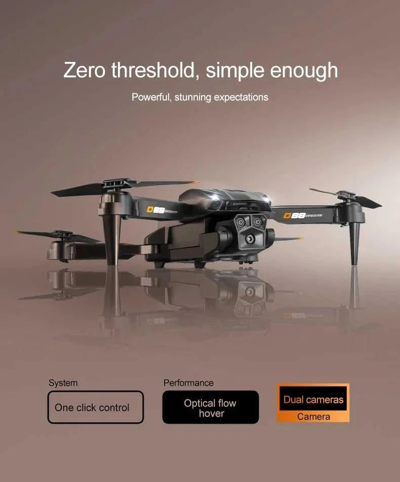 2026 New D88 Drone 8K HD Dual Cam Professional Aerial Photography Optical Flow Hovering Gesture Shoot Folding Quadcopter VR The jack market .AU The jack market .AU Drones $ 92 14:29#Black Dual 8K-1B