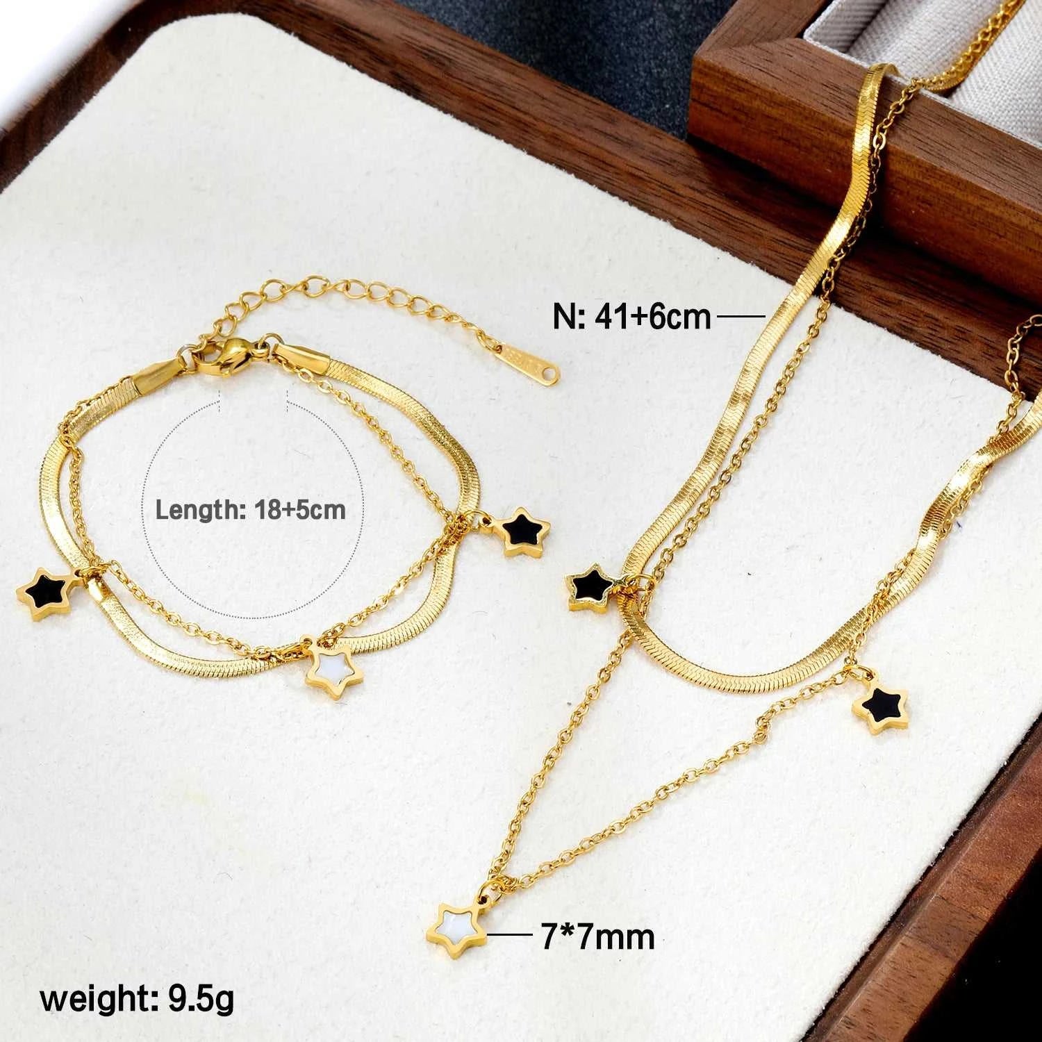 LUXUSTEEL Chain Pendant Earnail Set Four-Leaf Clover Shaped Stainless Steel Pendants Necklace Earring Sets Necklace Jewelry Gift The jack market .AU The jack market .AU Jewellery & Chains $ 51 200001033:200003760#LPS11101G
