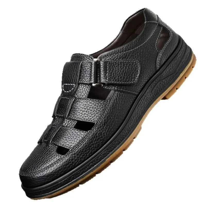 Men's Genuine Leather Sandals Breathable Summer Casual Shoes Soft Bottom Anti-Slip Hollow out Design Comfortable Dad Shoes The jack market .AU The jack market .AU Step Up Your Style: Trendy Shoes for Every Occasion! $ 74 14:193;200000124:200000364