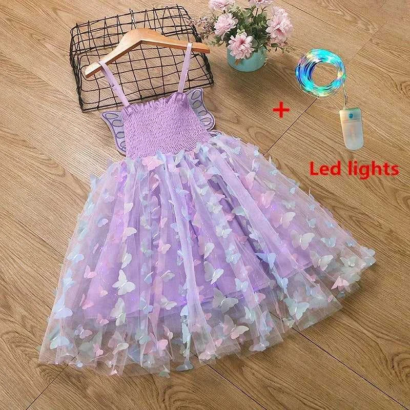 Girls Summer Elegant Dress With Large 3D Butterfly Wings Gauze Princess Dress Bow Kids Sleeveless Birthday Party Evening Dresses The jack market .AU The jack market .AU Mum & Kids: Essential Products for Every Family $ 46 14:496#dress Led lights;200000463:200004192#8T