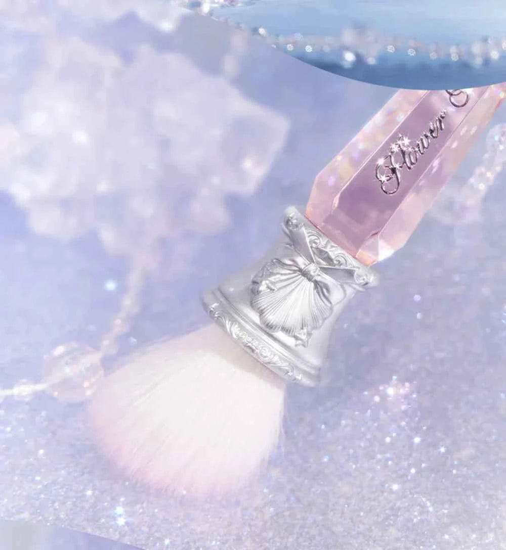 Flower KnowShell Jewel Butterfly Blush Brush - Cloud-Shaped Angled Bristles for Flawless Application