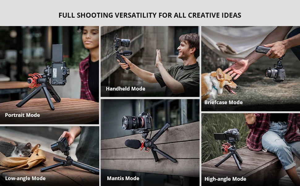 PGYTECH MANTISPOD 2.0 Bluetooth Mini Camera Vlogging Tripod|6 Modes Small Travel Flexible DSLR Pocket Stand With Remote Control