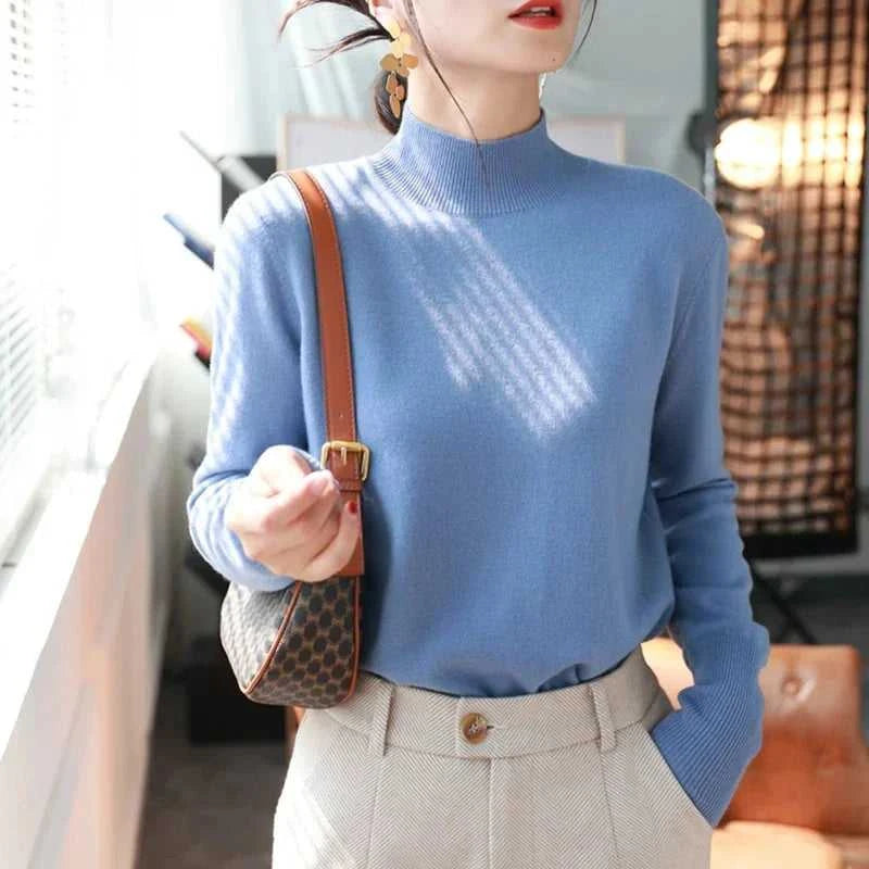 Autumn Winter chic Bottom Sweaters Women Fashion Turtleneck Pullover Slim Long Sleeve Knitted Jumpers Soft Warm Pull Femme Top The jack market .AU The jack market .AU $ 60 14:173#blue;5:200003528