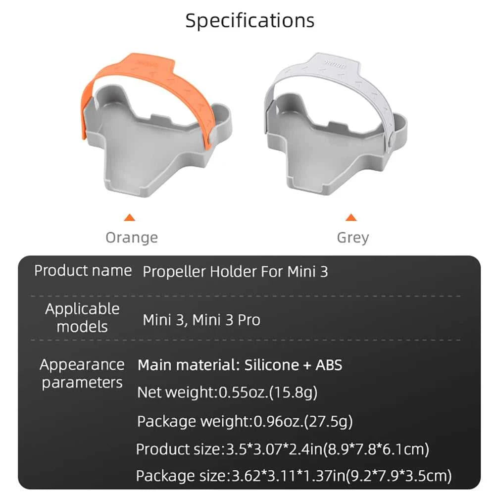 BRDRC Propeller Holder for DJI Mini 3/Mini 3 Pro Drone Wings Stabilizer Protector Blades Fixed Strap Mount Guard Accessories The jack market .AU The jack market .AU Drones $ 49 14:200006156#Type C Grey