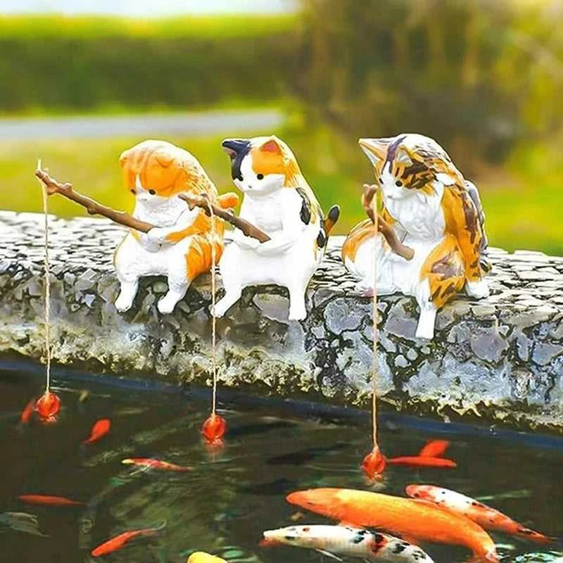 Fish Tank Fishing Cat Hanging Creative Landscape Office Ornaments Fishing Fun Mini Decorative Micro-Landscape The jack market .AU The jack market .AU Fishing Gear $ 21 14:29