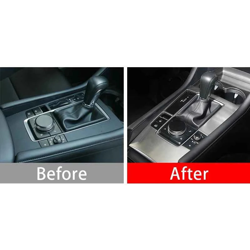 For Mazda 3 BP 2019 2020 2021 2022 2023 2024 2025 Car Central Console Gear Shift Panel Trim Cover Water Cup Frame Accessories