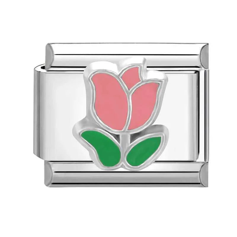 2024 Fashion Pretty Sweet Colour Rose Flower Charm Italian Links Fit 9mm Stainless Steel Bracelet Making DIY Jewelry The jack market .AU The jack market .AU Jewellery & Chains $ 51 200001033:361187#No.6