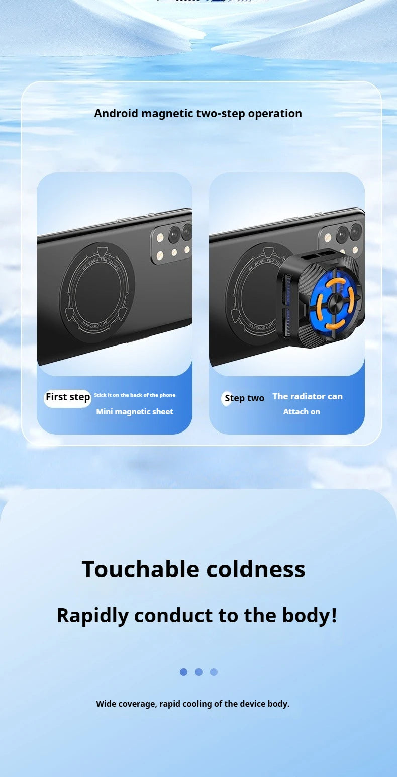 New Mobile Phone PUBG Game Cooler Semiconductor AI Temperature Control with RGB Light Magnetic/Back Clip Cooling Radiator
