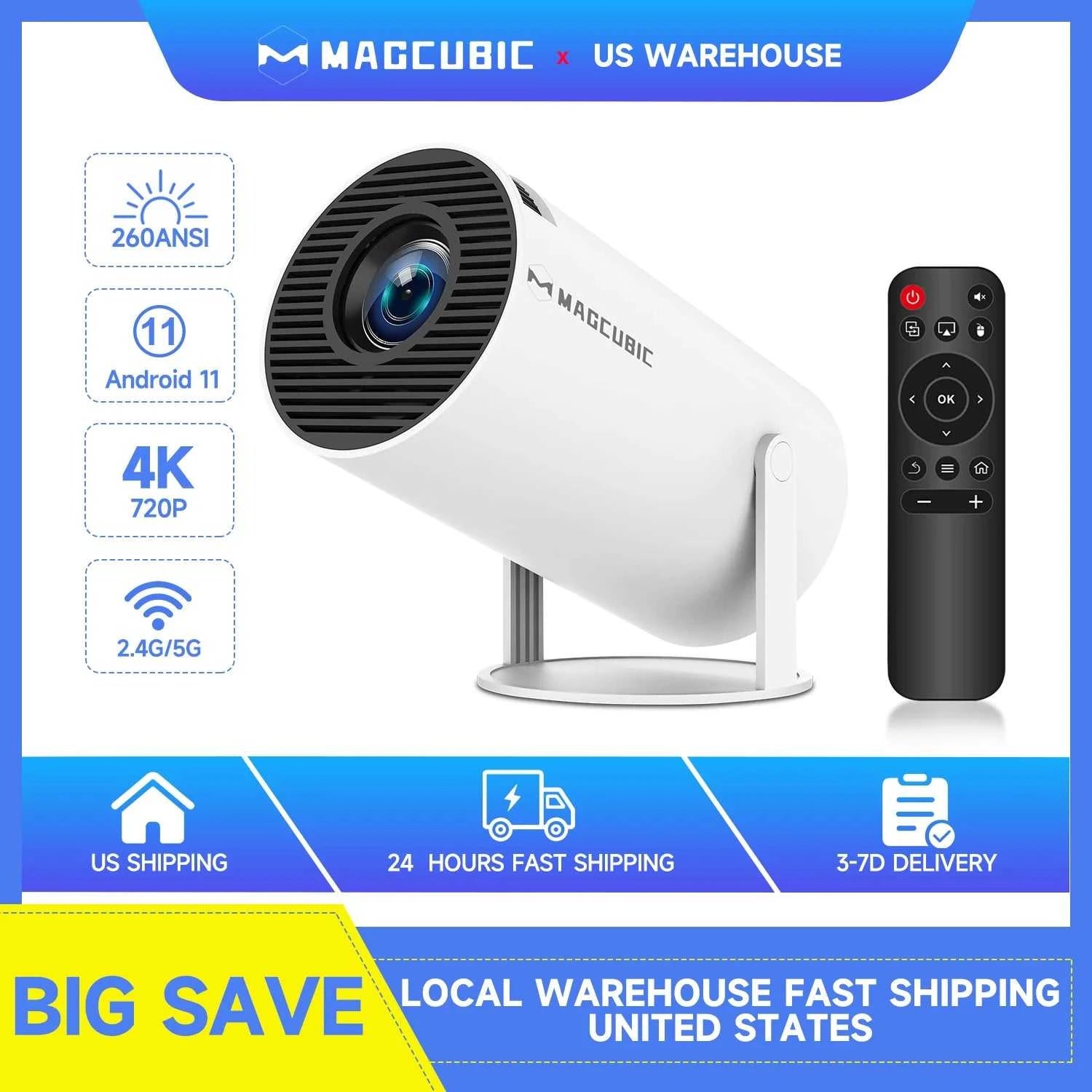 Magcubic HY300 Pro 4K Projector 260ANSI Android 11 Portable Projector Dual WiFi6 BT5.0 Outdoor Cinema Home Theater Support 720P The jack market .AU The jack market .AU Accessories Electronics $ 2119 14:201441169#HY300-White;200007763:201336106;200009209:201447605