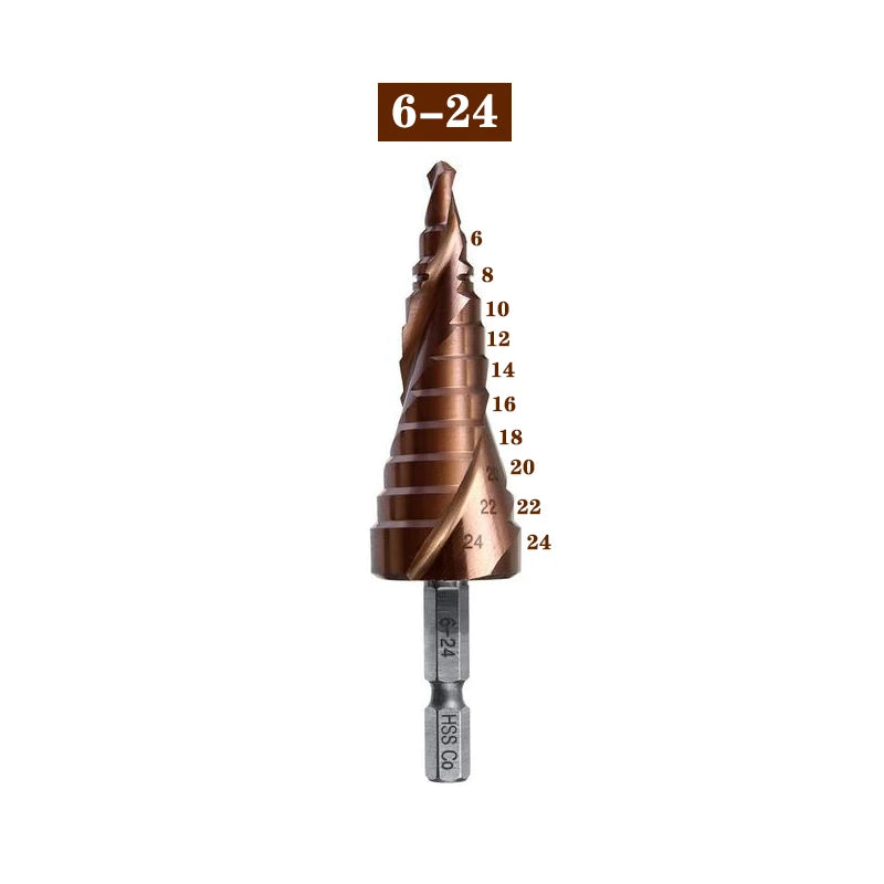 M35 5% Cobalt Step Drill Bit HSS-Co High Speed Steel Cone Hex Shank Metal Drill Bit Tool Set Hole Cutter For Stainless Steel
