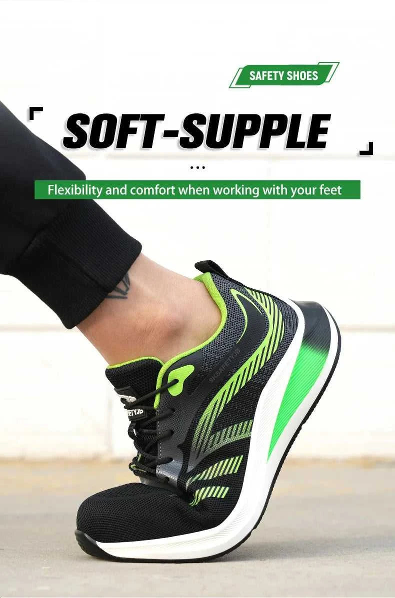 New 2024 Fashion Men Safety Shoes Steel Toe Sneakers Lightweight Anti-smash Anti-puncture Man Breathable Work Safety Boots The jack market .AU The jack market .AU Step Up Your Style: Trendy Shoes for Every Occasion! $ 98 14:175#Green;200000124:200000338