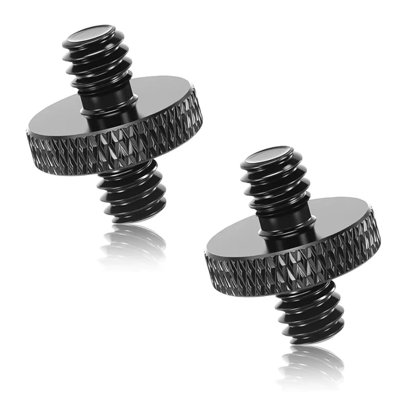 For Camera Tripod Mic 1/4" Male to 1/4" Male Threaded Tripod Screw Adapter Double Head Stud Standard Mounting Thread Converter