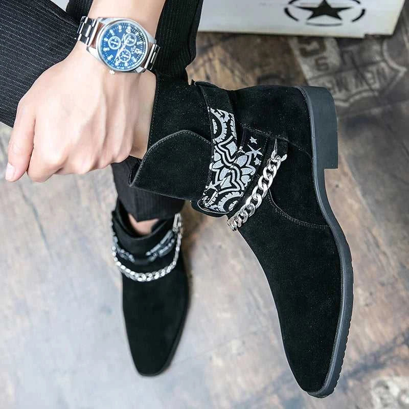 Black Men Short Boots Brown Flock Buckle Strap Round Toe Ankle Boots for Men Business Men Boots Zapatos Hombre The jack market .AU The jack market .AU Step Up Your Style: Trendy Shoes for Every Occasion! $ 106 14:100018786#brown;200000124:200000900