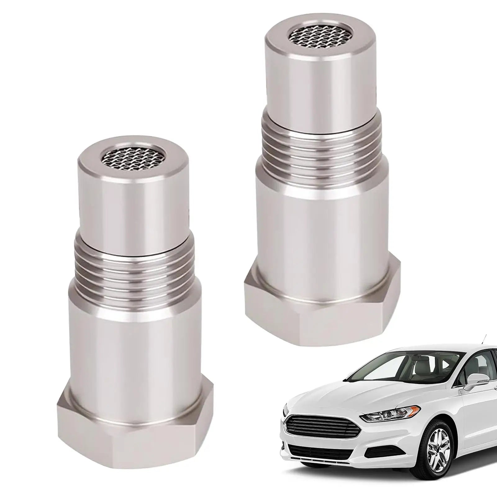 Spark Plug Non Fouler O2 Sensor 2 Pieces Stainless Steel O2 Sensor Plug Automotive Replacement Connector For Engine Bypass Drain