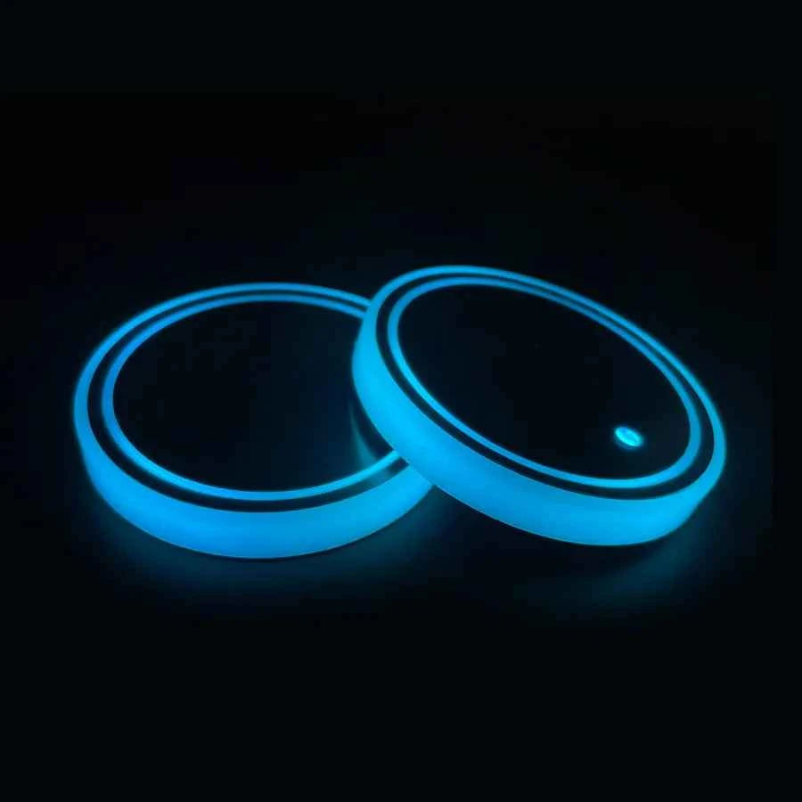 7 Colors Car LED Luminous Water Cup Pad Auto Cup Bottle Holder Coaster Anti-slip Pad Mats Interior Atmosphere Light Decor