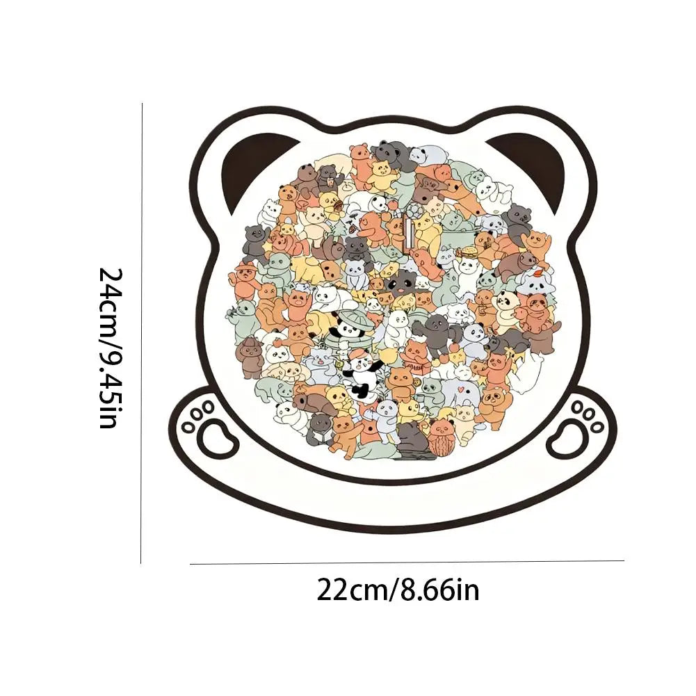 Unique Wooden Cat Jigsaw Puzzle for Adults, Challenging Animal Puzzle with Cute Cat Shapes, Perfect Gift for Cat Lovers Home
