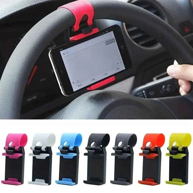 Universal Car Steering Wheel Phone Holder Hook Mount Navigation Mobile Phone Bracket Support in Car for iPhone Xiaomi Samsung