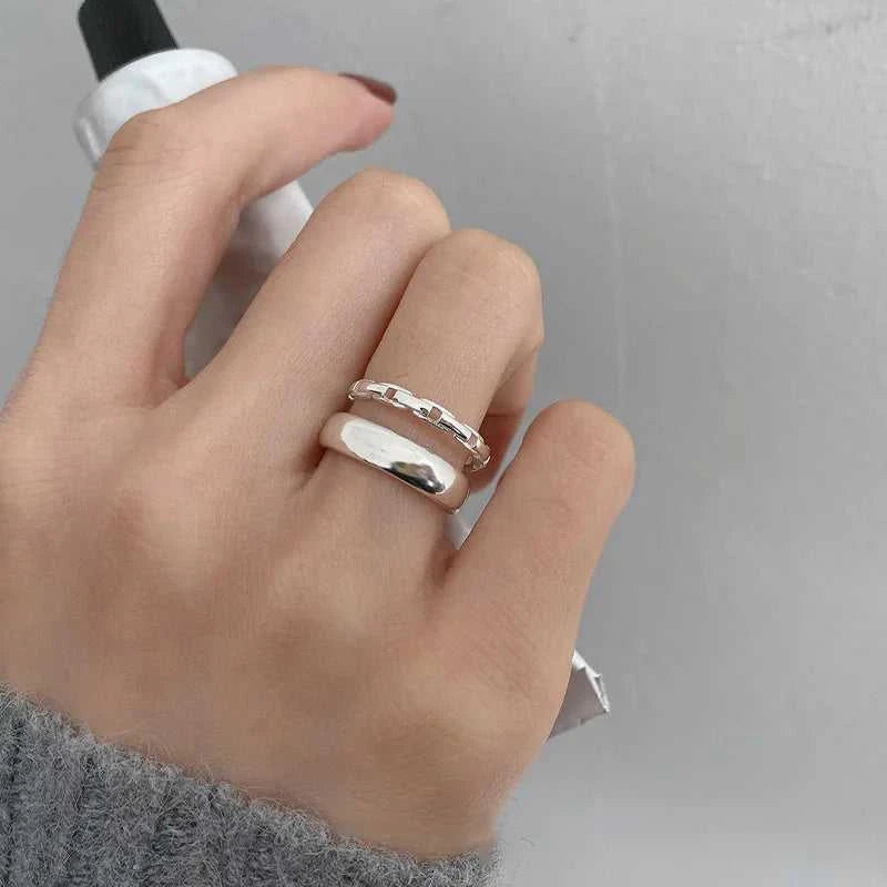 VENTFILLE 925 Sterling Silver Ins Style Double-layer Open Index Finger Ring Women's Fashion Personality Niche Design Jewelry The jack market .AU The jack market .AU Jewellery & Chains $ 47 200000226:175#BTSP1125