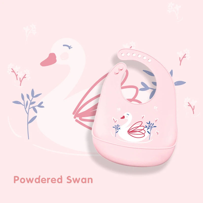 Silicone Baby Bib Waterproof Kids Boy Girl Feeding Stuff Adjustable Feeding Apron Food Grade Cartoon Burp Scarf Toddler Burp Bib