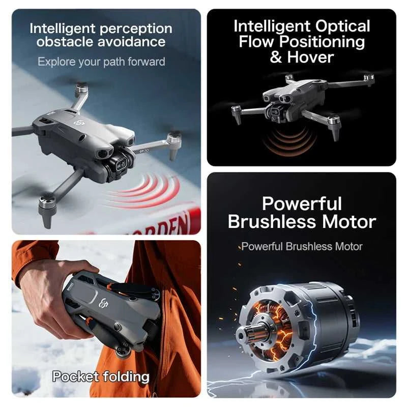 GT50 RC Drone 8K HD Aerial Photography Remote Control Aircraft Dual Camera WIFI GPS Three Sided Obstacle Avoidance Quadcopter The jack market .AU The jack market .AU Drones $ 58 14:691#Only Parking Apron