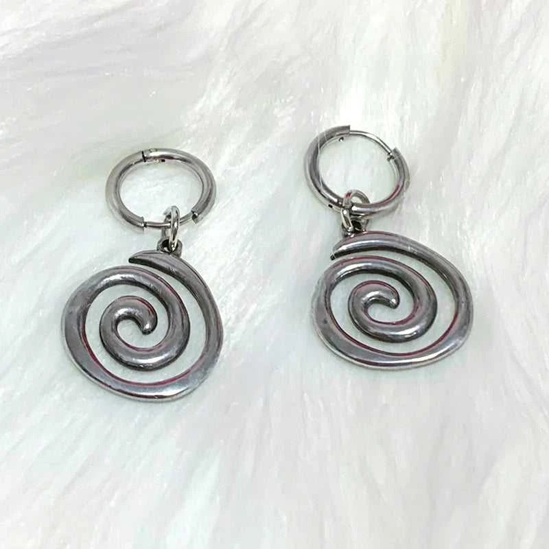 Grunge Jewelry Stainless Steel Swirl Earrings Cool Korean Charms Hoop Earrings for Women Goth Fashion Accessories Cute Punk The jack market .AU The jack market .AU Jewellery & Chains $ 47 200001034:361180#A